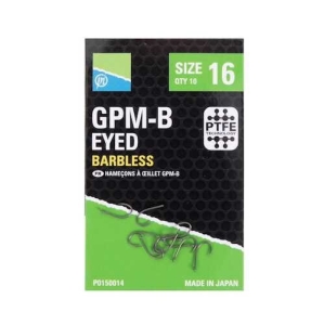 Preston Barbless Hooks Gpm-B Hooks #18 Eyed