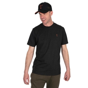 Fox Collection T Černé oranžové tričko Velikost M