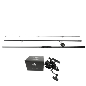 Zestaw Wędka Kraken Black Pearl Carp 12ft 360cm 3lbs 3cz + Kołowrotek Kraken Free Runner 4500 Wolny Bieg