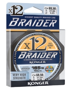 BRAIDER X12 0,18mm monofil 150m 22,5kg MULTIC