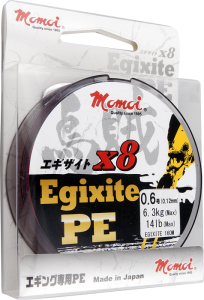 MOMOI Egixite pletená šňůra 0,16mm/8,1kg 135m šedá