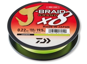 DAIWA J-BRAID GRAND X8 CHARTREUSE 0,10 mm 135 m