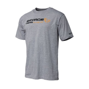 Savage Gear tričko Signature Logo XL Grey Melange