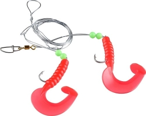 BALZER Twirly Tail Rig #5/0 Japanred 10cm 0.80mm