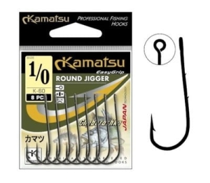 KAMATSU BÍLÉ háčky kulaté kované 1/0 6ks